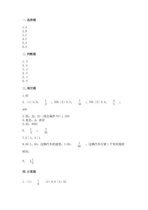 小学六年级上册数学期末测试卷及参考答案【模拟题】.docx