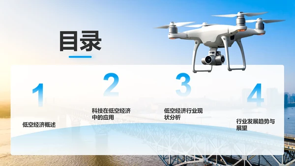 蓝色商务风低空经济行业分析PPT模板