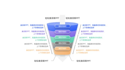 简约风白色层级关系流程关系5项PPT