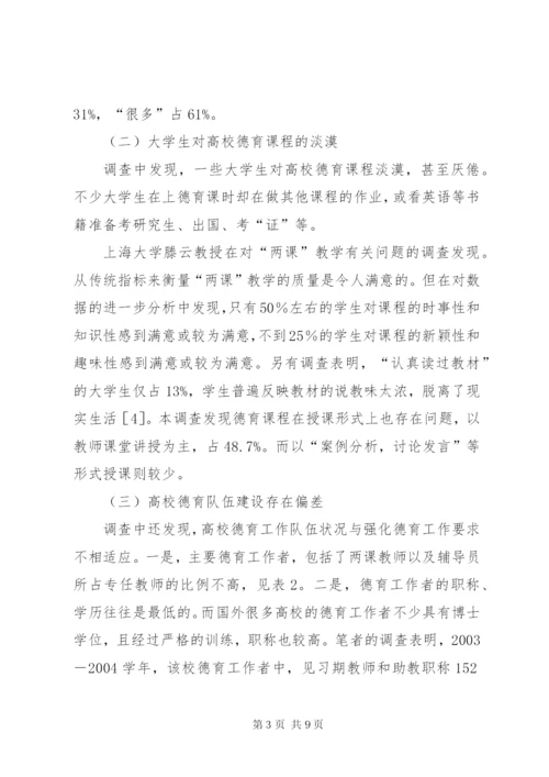 学校德育工作的不足与思考.docx