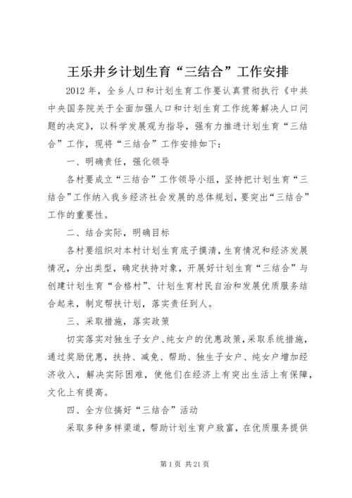 王乐井乡计划生育“三结合”工作安排.docx