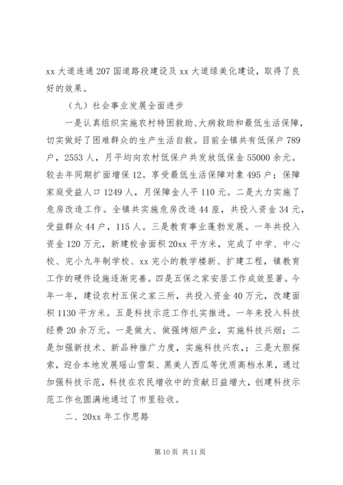 乡镇年度工作总结及年度工作思路.docx