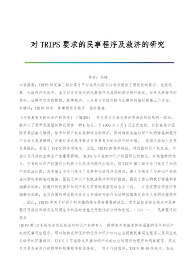 对TRIPS要求的民事程序及救济的研究.docx