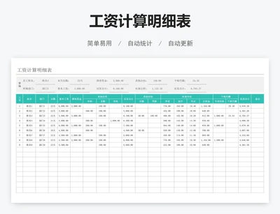 工资计算明细表