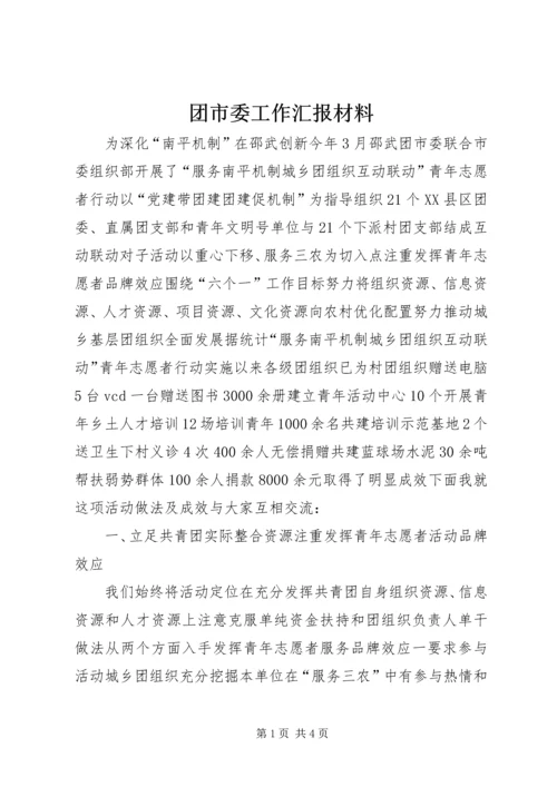 团市委工作汇报材料.docx