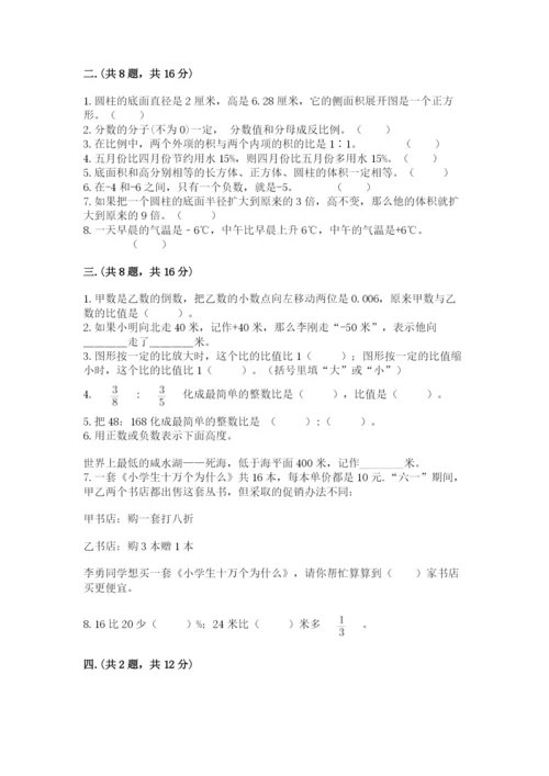 小学毕业班数学检测卷（有一套）.docx