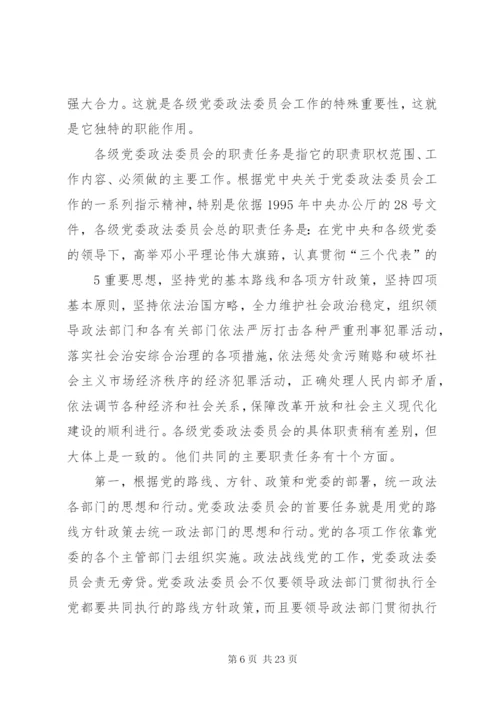 党委政法委职能及其政法工作.docx