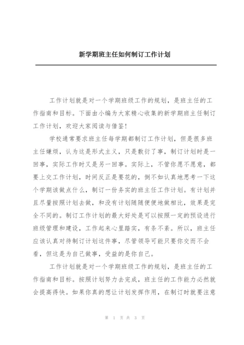 新学期班主任如何制订工作计划.docx