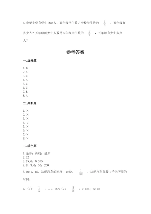 人教版六年级上册数学期末测试卷带答案（巩固）.docx