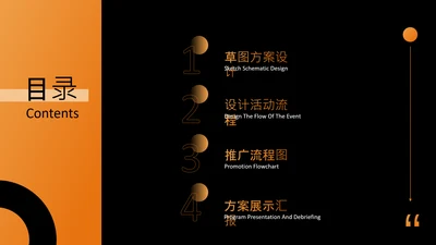 黑橙色科技风商务目录页