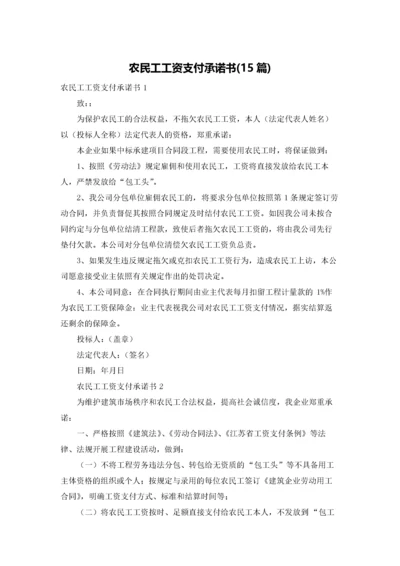 农民工工资支付承诺书(15篇).docx