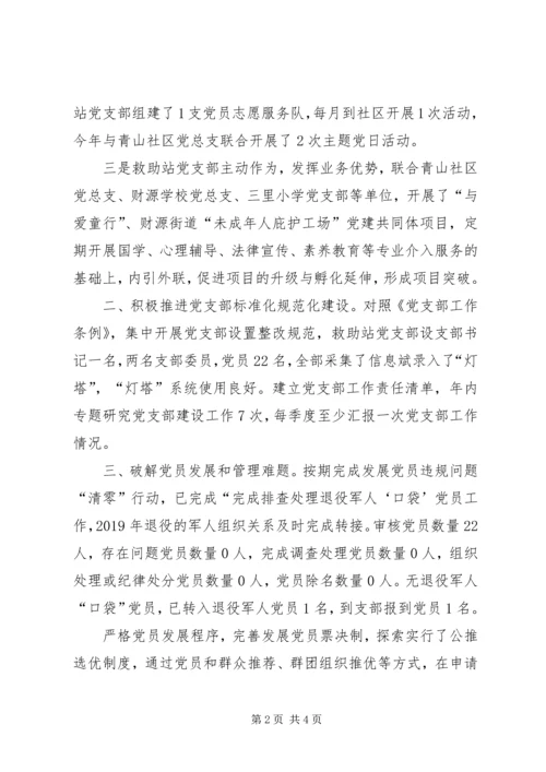 救助站党建工作自查报告.docx