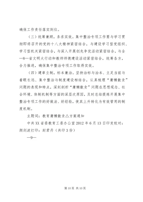 市妇女联合会开展集中整治“庸懒散贪”问题专项工作学习计划 (3).docx