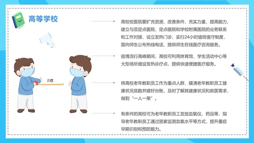 蓝色卡通手绘新学期校园防控指南PPT模板