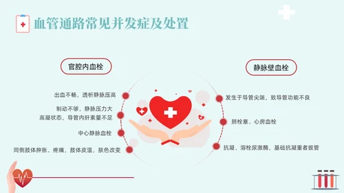 红色蓝色插画风简约风血液透析血液通路医疗健康护理培训PPTm