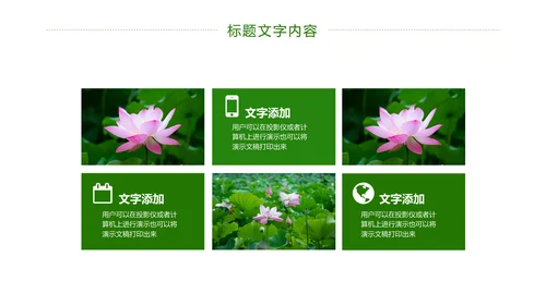 绿色唯美荷花廉政工作总结汇报PPT模板