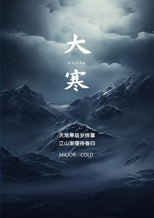 天地寒级岁终章大寒节气海报