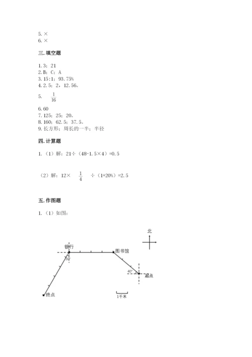 人教版六年级上册数学期末测试卷附答案（精练）.docx