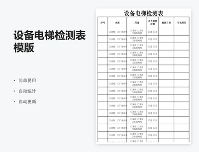 设备电梯检测表模版