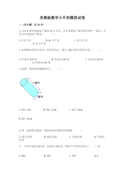 苏教版数学小升初模拟试卷（网校专用）.docx