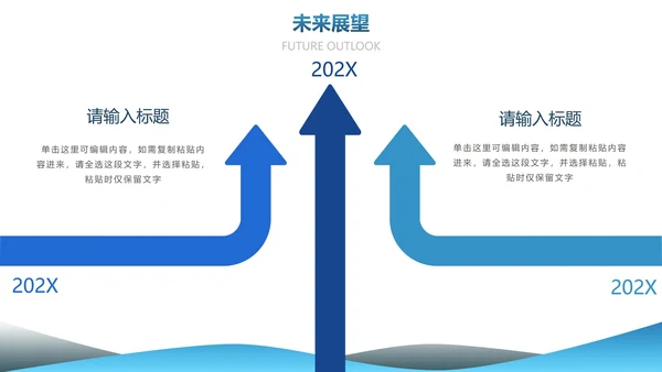 蓝色极简白底渐变总结汇报述职PPT模板