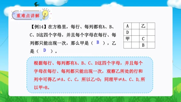 第九单元：数学广角——推理单元复习课件(共25张PPT)人教版二年级数学下册