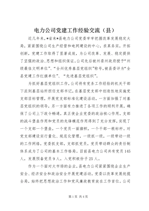 电力公司党建工作经验交流（县）.docx