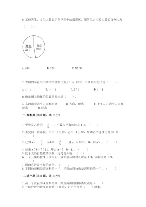 人教版六年级上册数学期末考试卷附答案【典型题】.docx