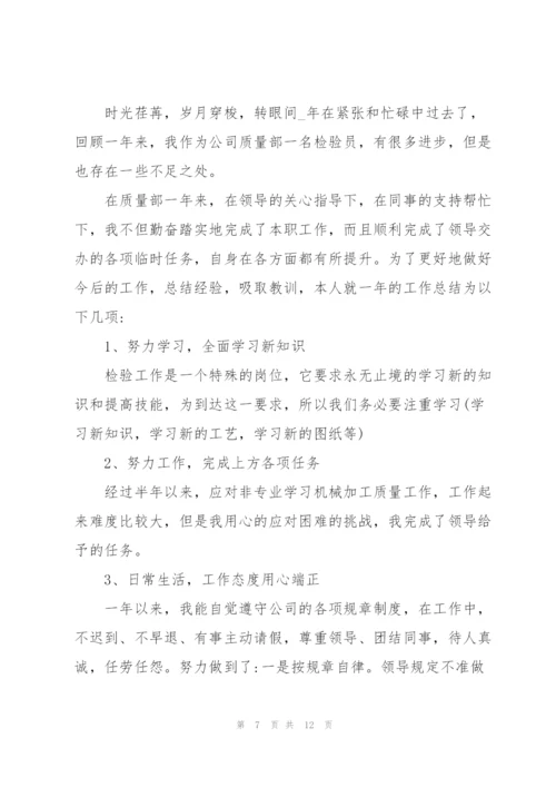 检验年度考核个人总结5篇.docx