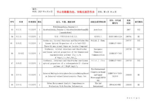 理学院教师发表科研论文被三大检索索引情况统计表.docx