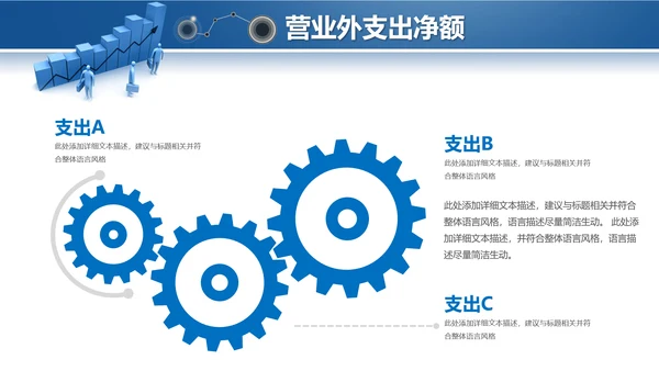 蓝色2019年度财务数据分析报告PPT
