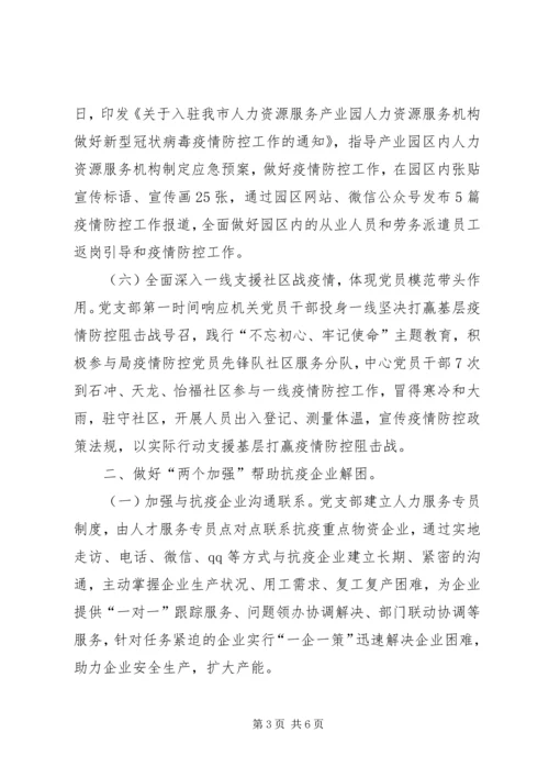 人力资源和社会保障局新冠肺炎疫情工作总结.docx