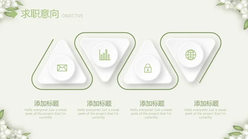 绿色淡雅小清新护士个人简历动态PPT模板