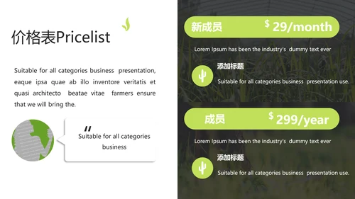 绿色农业自然环境保护宣传动态PPT模板