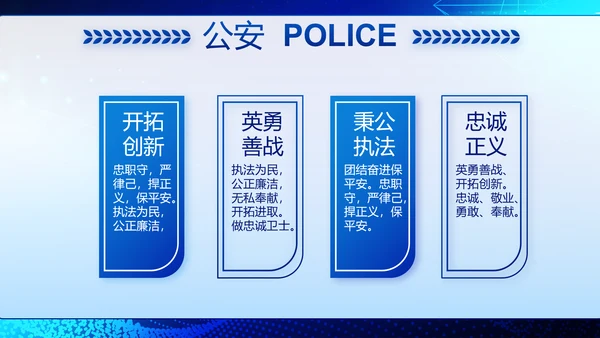 蓝色大气公安科技信息化建设年年终总结动态PPT