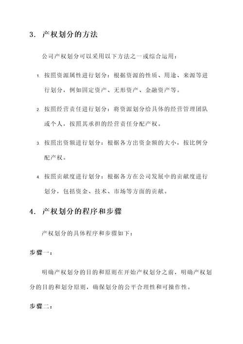 公司产权划分实施方案