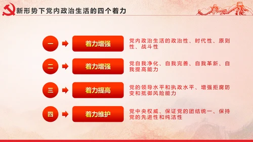 党内政治生活的若干准则党政大气党课PPT