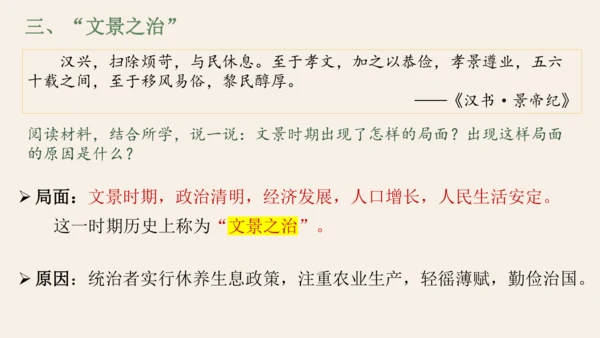 第11课 西汉建立和“文景之治” 课件 统编版（2024）七年级历史上册