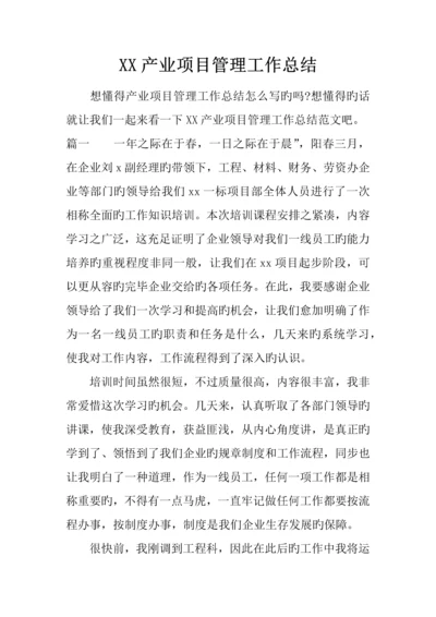 产业项目管理工作总结.docx