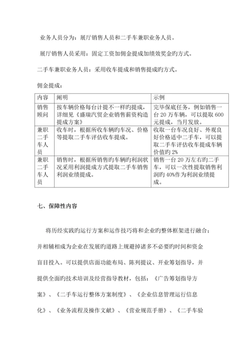 山东银泰名车汇二手车业务运营方案范文.docx