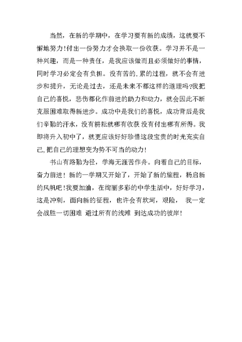 XX新学期学习计划作文5篇