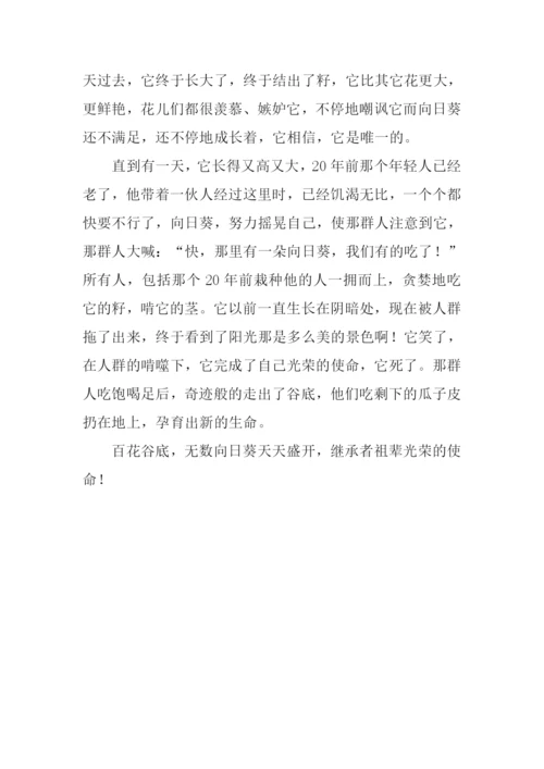 向日葵的故事作文800字.docx