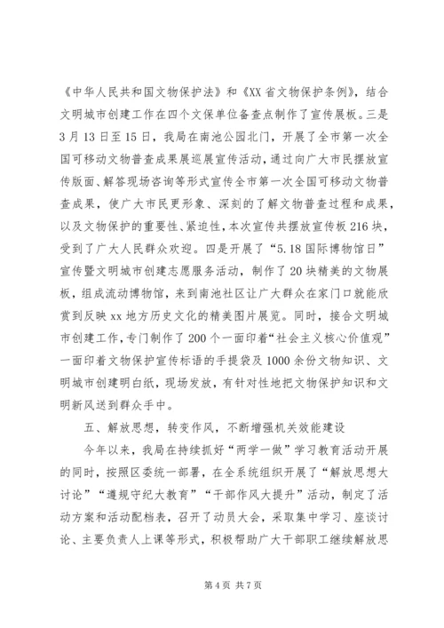 文物局XX年上半年工作总结及下半年工作计划.docx