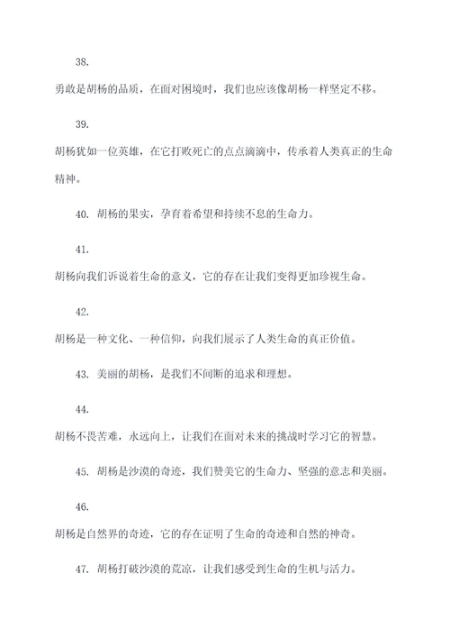 胡杨的名言名句