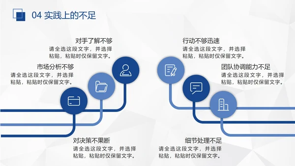蓝色几何形状多边形背景微立体年中工作总结汇报PPT
