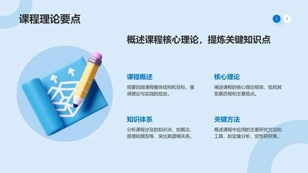 蓝色3D风大学课程期末作业成果汇报PPT模板