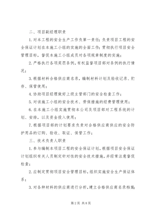 项目管理班子职责分工 (2).docx