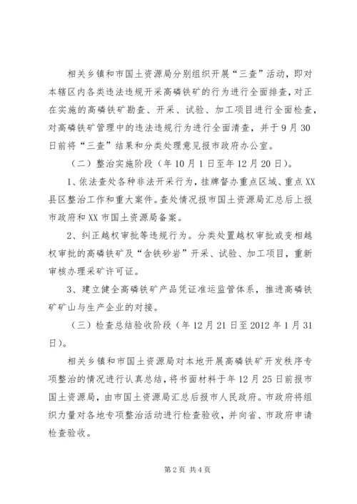 高磷铁矿开发秩序专治方案.docx