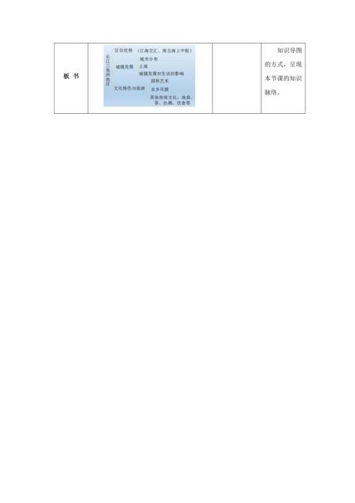 人教版八年级地理下册第七章7.2“渔米之乡”——长江三角洲地区教案（表格式）