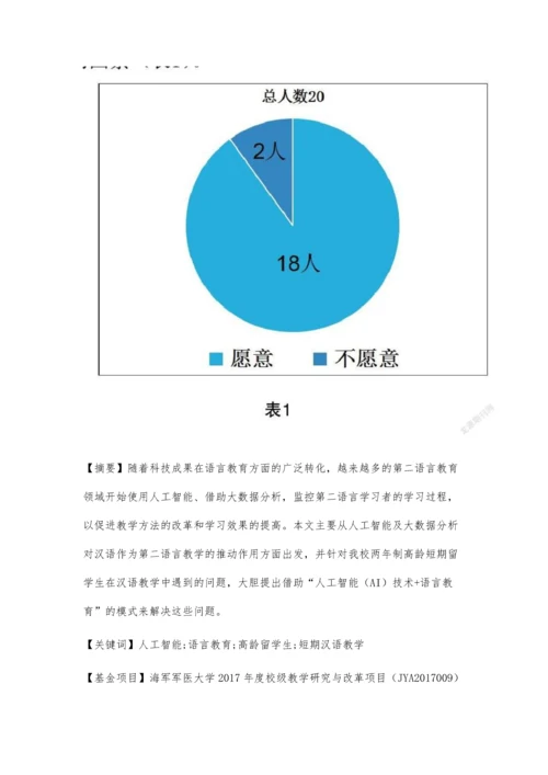 人工智能(AI)+语言教育在高龄短期留学生汉语教学中的理论初探.docx